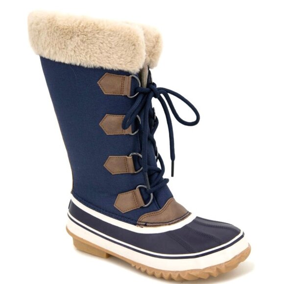 JBU by Jambu STORMGATE Regular Calf Mid Shaft Flats Winter Duck Boots Navy - Picture 2 of 8